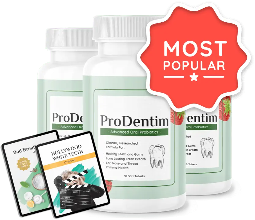 Illustrative ProDentim bottle image for the three-bottle option