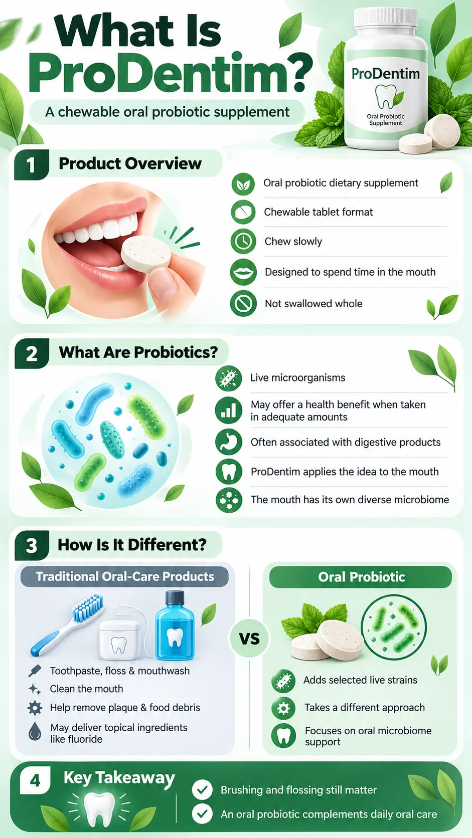 ProDentim chewable oral probiotic supplement packaging display